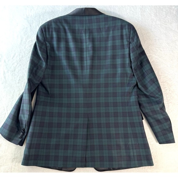 RARE Paul Fredrick Black Watch Plaid Tartan 311 Green Dinner Jacket Size 42 - Picture 13 of 14